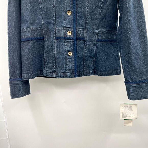 Jones New York Denim Button Up Jacket Blue Size Large New - Picture 2 of 9